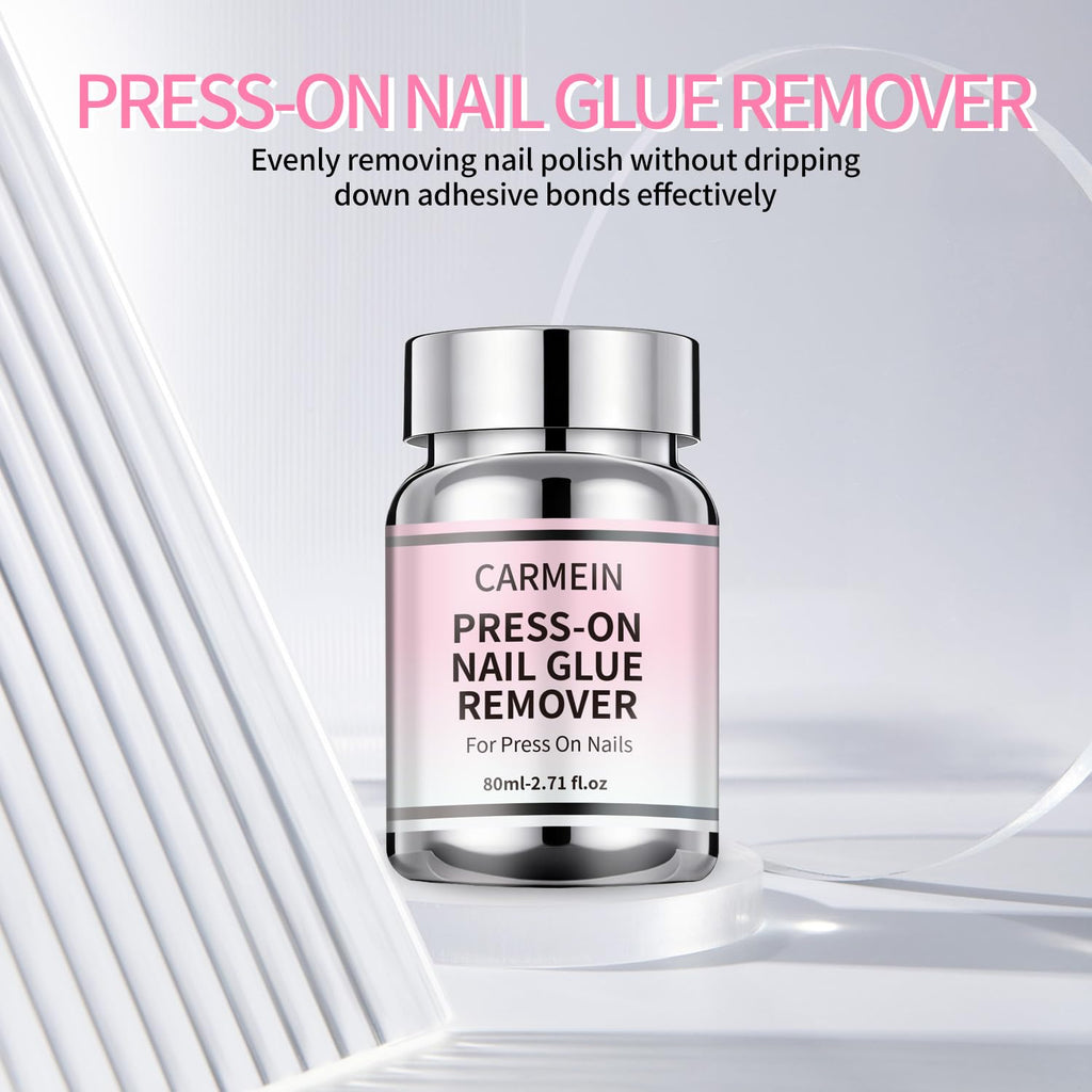 CARMEIN Press-On Nail Glue Remover – 80ml, 5-Second Quick Debond, Leak-Proof Kit