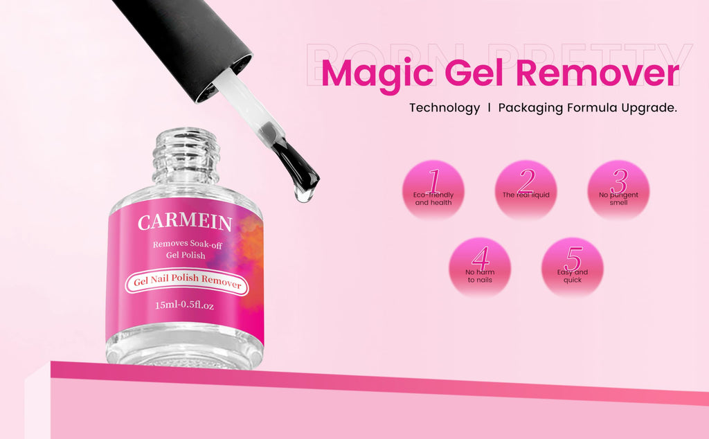 CARMEIN Gel Nail Polish Remover – Professional 6-Pack, 15ml, Paraben-Free