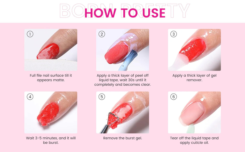 CARMEIN Gel Nail Polish Remover – Professional 6-Pack, 15ml, Paraben-Free