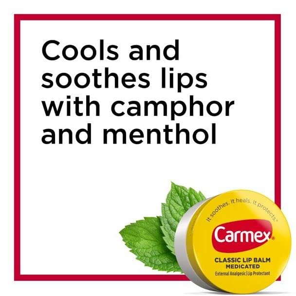 Carmex Classic Lip Balm Medicated 0.25 oz – Pack of 10 | Soothing Lip Care