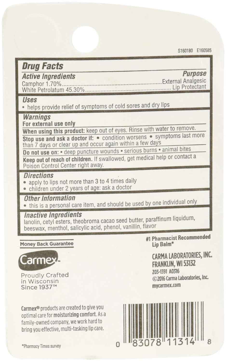 Carmex Classic Lip Balm Medicated 0.35 oz | Pack of 9