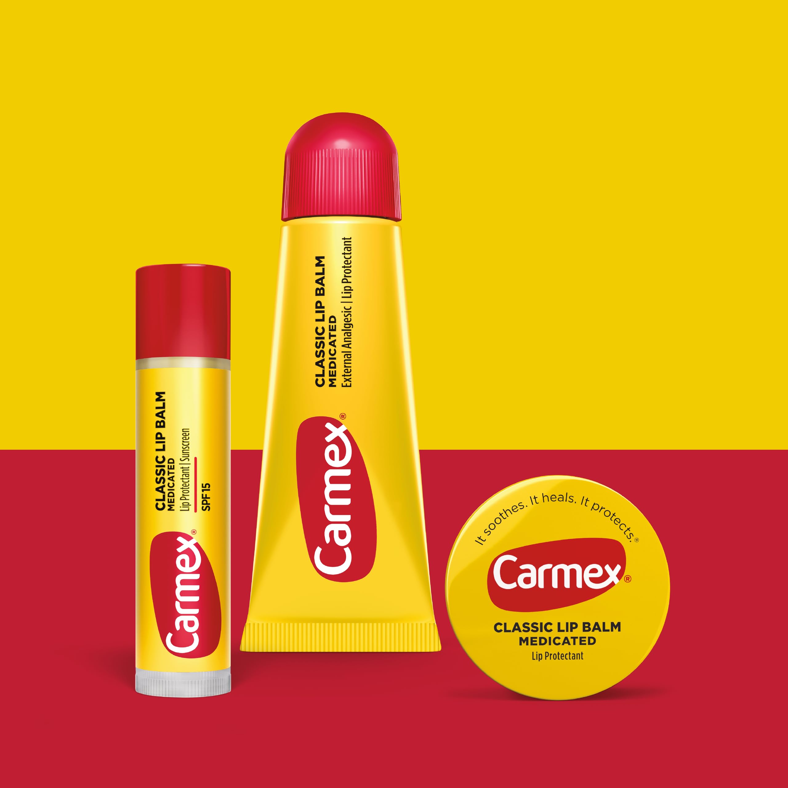 Carmex Classic Medicated Lip Balm Pack, 9-Count Variety (Tubes, Sticks & Jars) – Lip Moisturizer