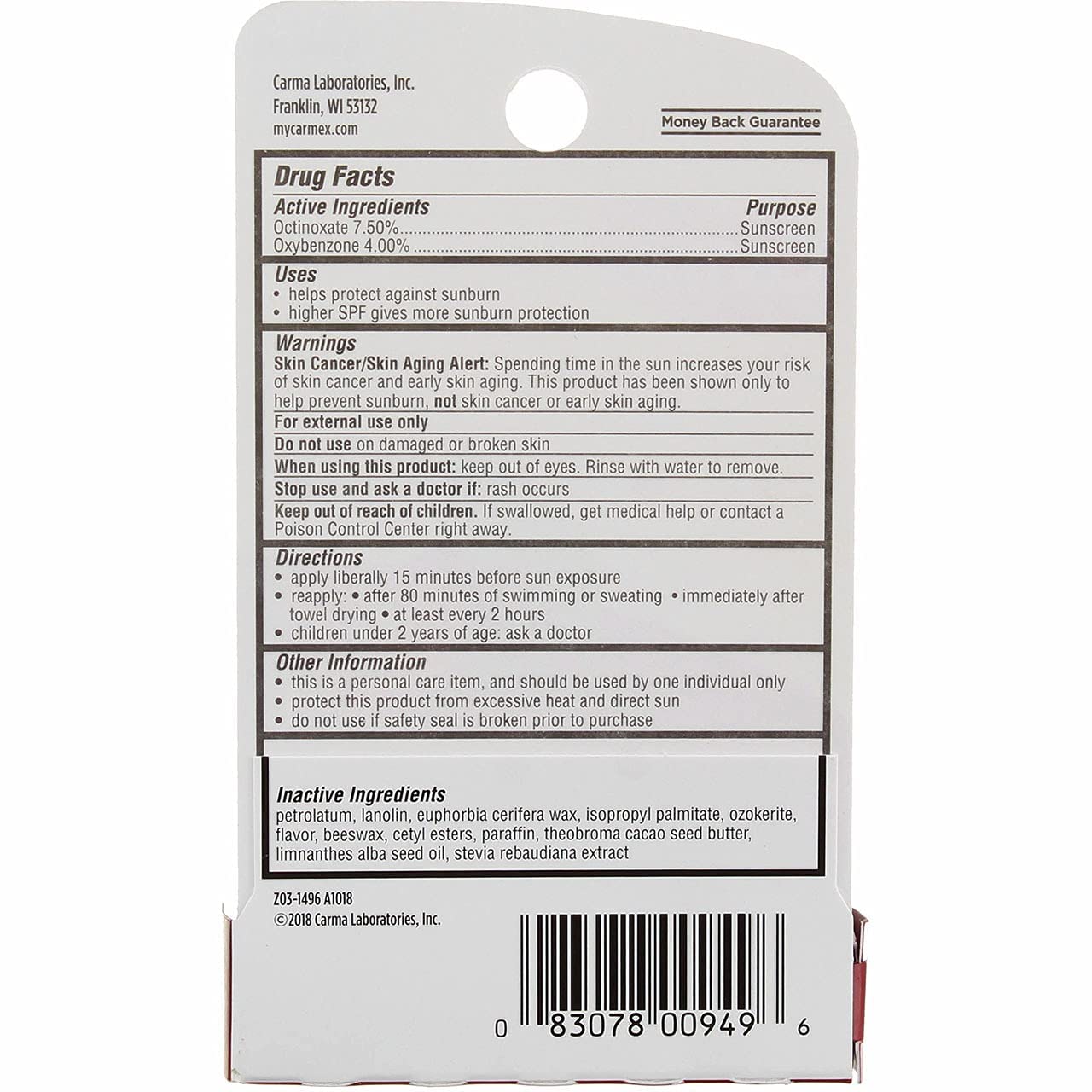 Carmex Click-Stick Moisturizing Lip Balm SPF 15 Cherry – 0.15 oz (Pack of 6)