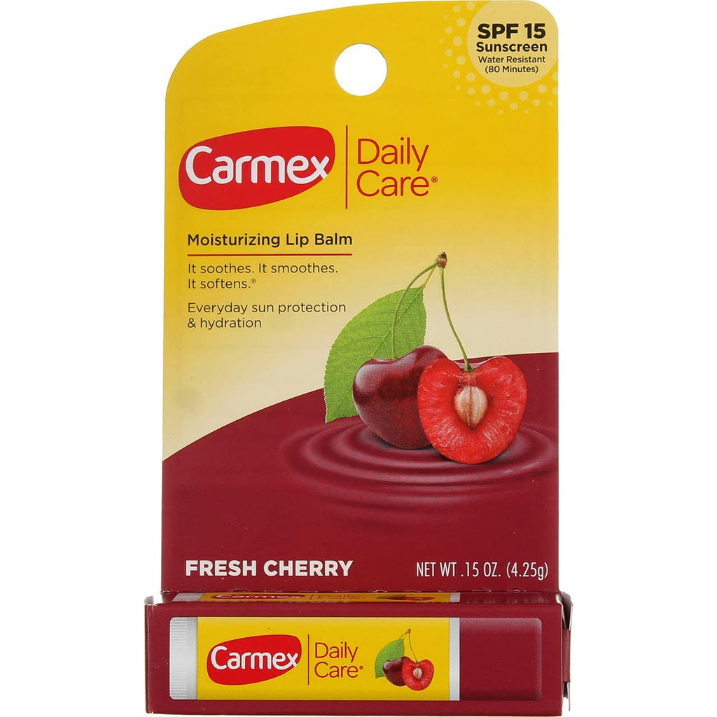 Carmex Click-Stick Moisturizing Lip Balm SPF 15 Cherry – 0.15 oz (Pack of 6)