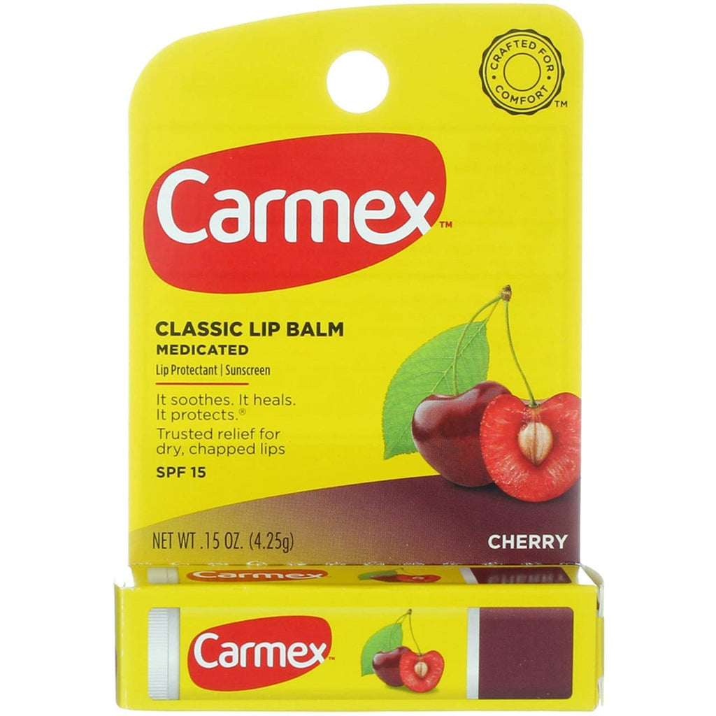 Carmex Click-Stick Moisturizing Lip Balm SPF 15 Cherry – 0.15 oz (Pack of 6)