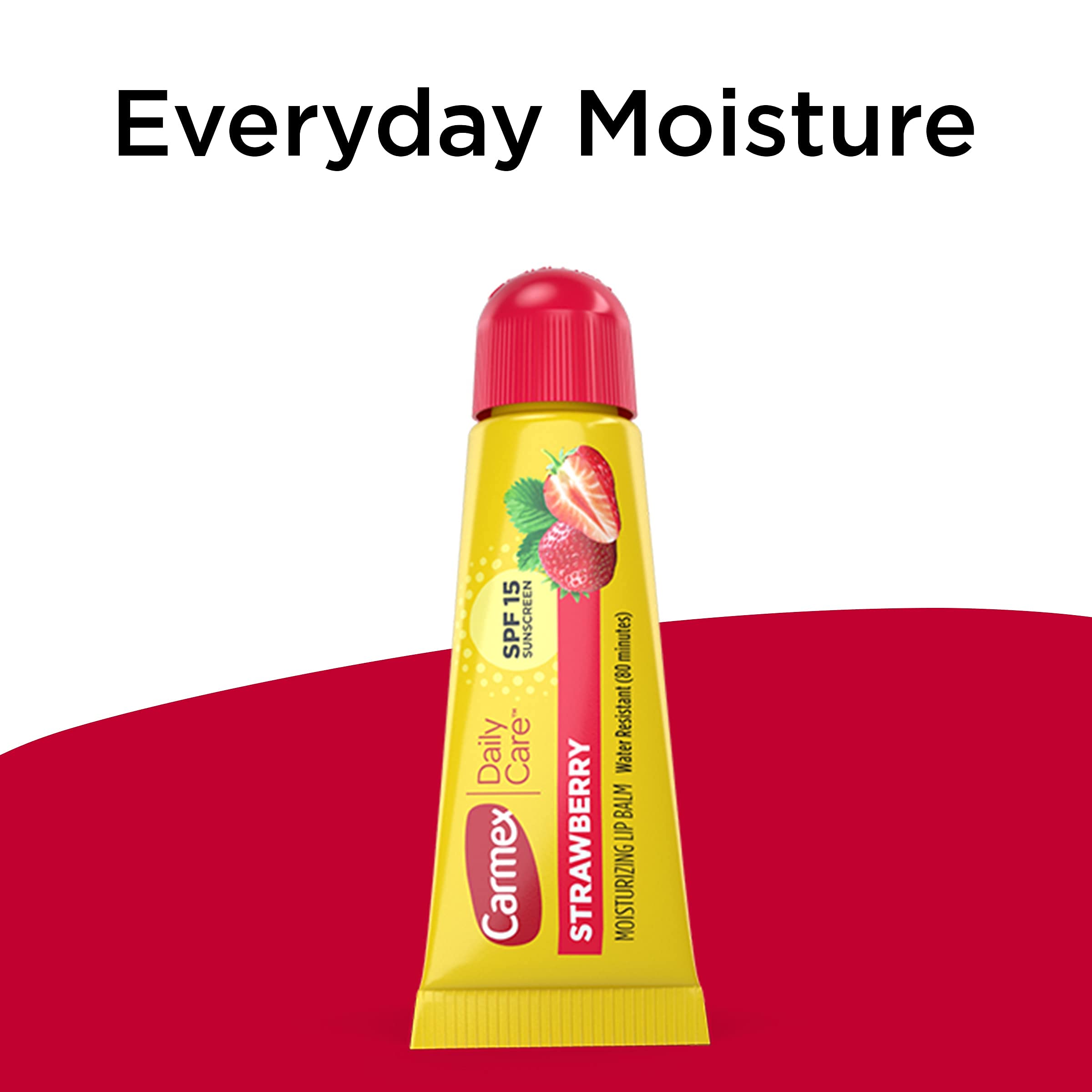 Carmex Daily Care SPF 15 Strawberry Lip Balm Tubes – 3 Pack (0.35 oz Each)