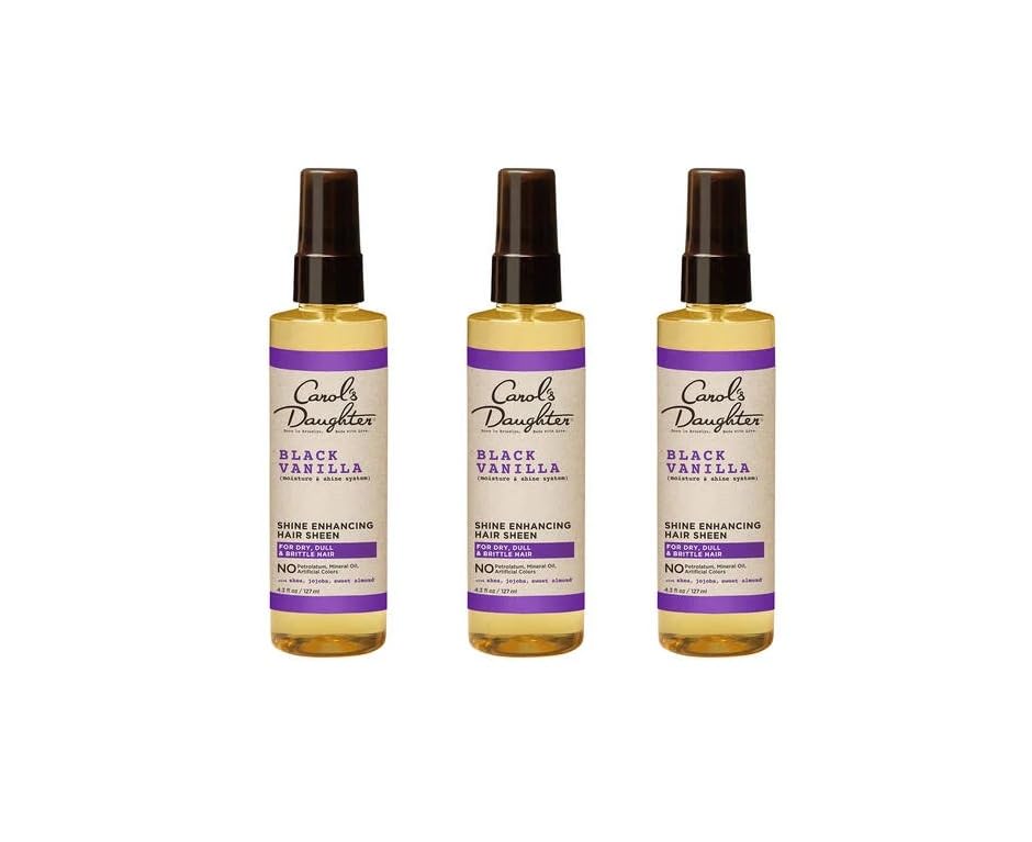 Carol's Daughter Black Vanilla Moisture & Shine Hair Sheen — Hydrating Spray for Dry Hair, 4.3 Oz (Pack of 3)
