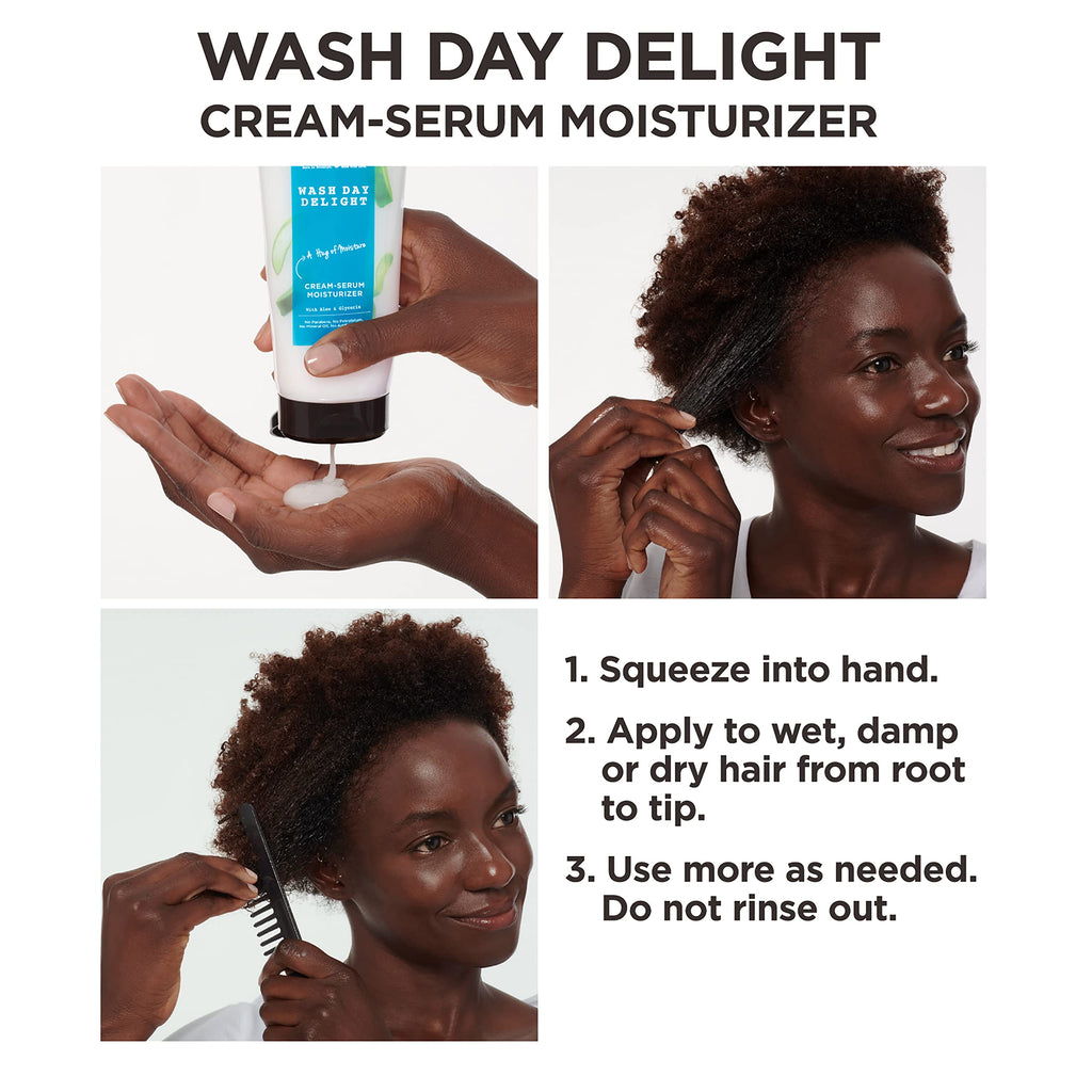 Carol's Daughter Wash Day Delight Cream Serum Moisturizer for Curly Hair – Anti-Frizz, Aloe & Glycerin, 6.8 fl oz