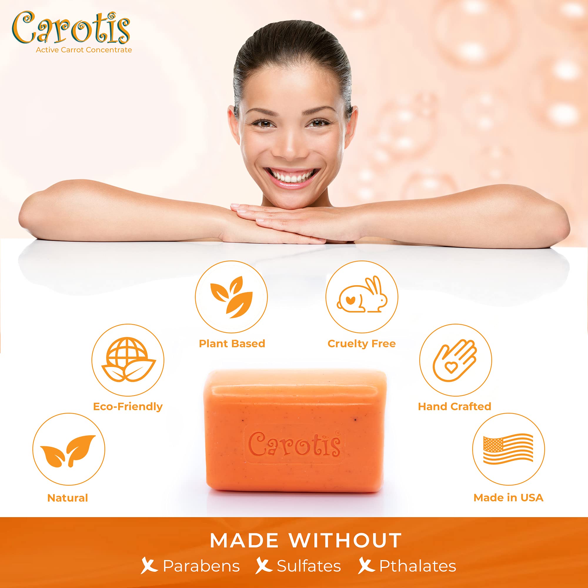 CAROTÏS Exfoliating Soap 200g – Pack of 2, Vitamin A & Carrot Oil for Radiant Skin