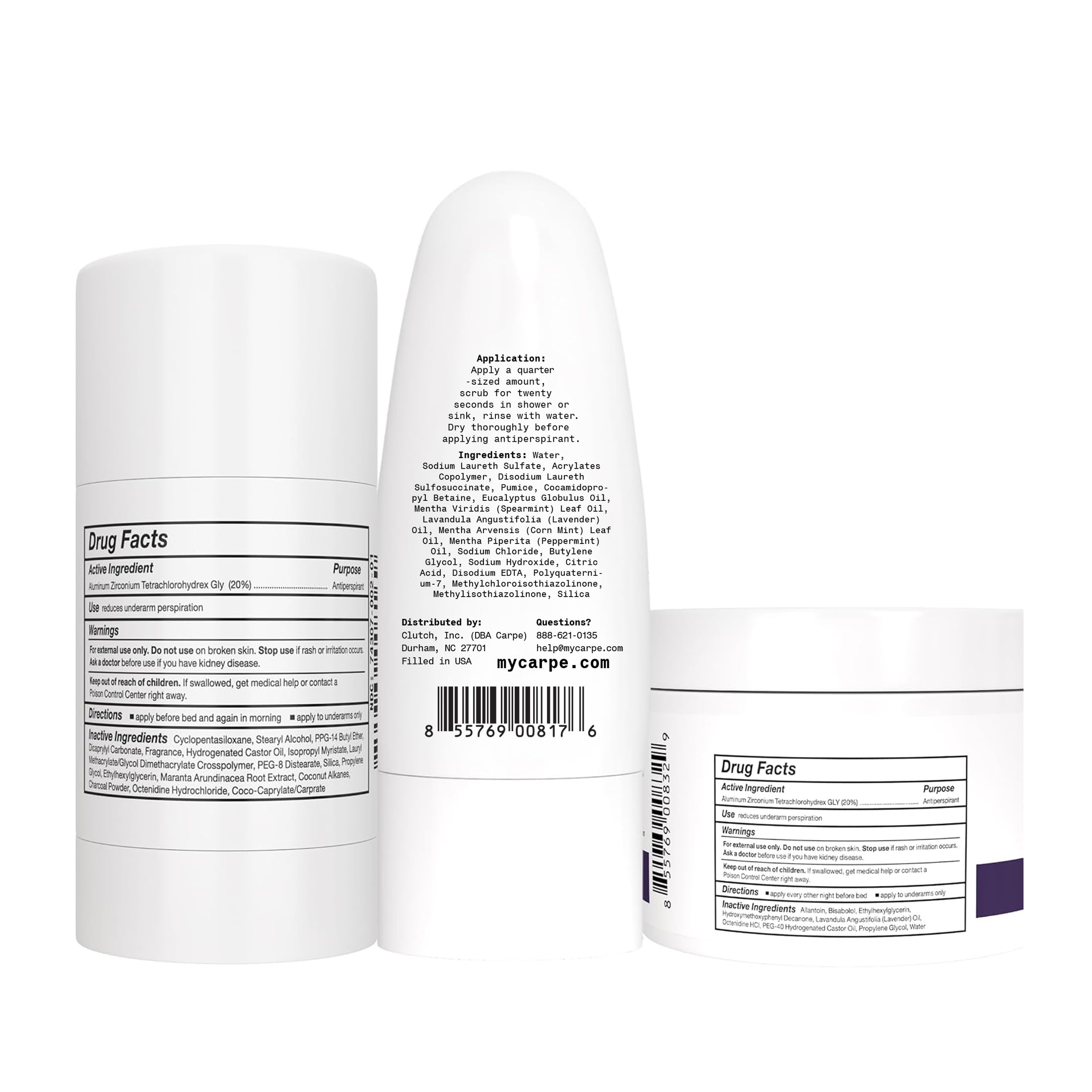 Carpe Clinical Grade Underarm Regimen – 3-Step Sweat Protection System (Mandarin Scent)