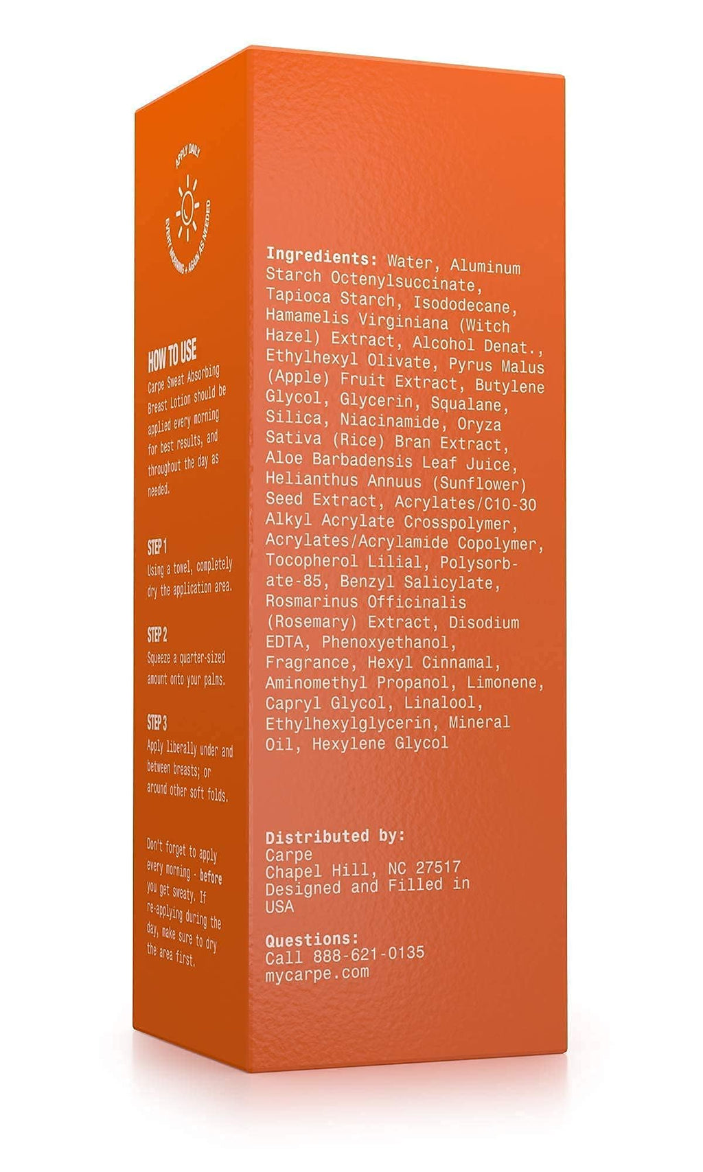 Carpe No-Sweat Breast (Pack of 2) – Sweat-Absorbing Lotion for Under-Breast Dryness and Chafing Prevention
