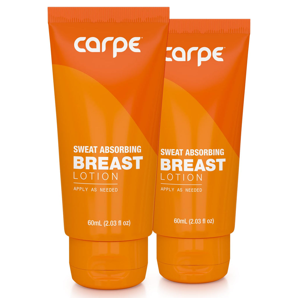 Carpe No-Sweat Breast (Pack of 2) – Sweat-Absorbing Lotion for Under-Breast Dryness and Chafing Prevention