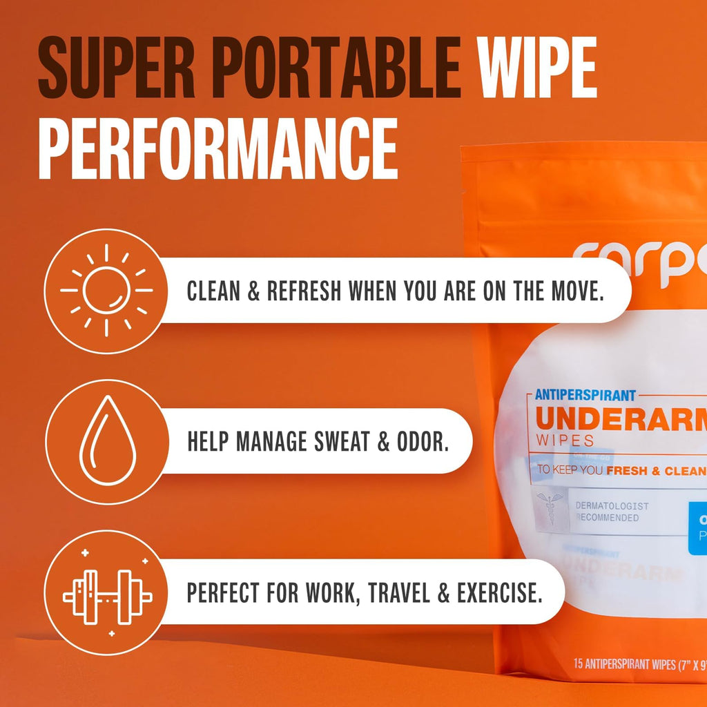 Carpe On-the-Go Antiperspirant Wipes — 3-Box Pack for Sweat Relief On the Move