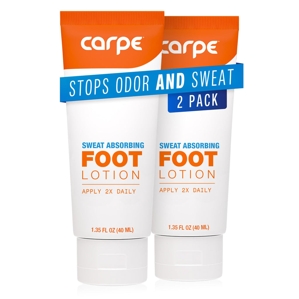 Carpe Sweat Absorbing Foot Lotion – Dermatologist-Recommended, Pack of Two