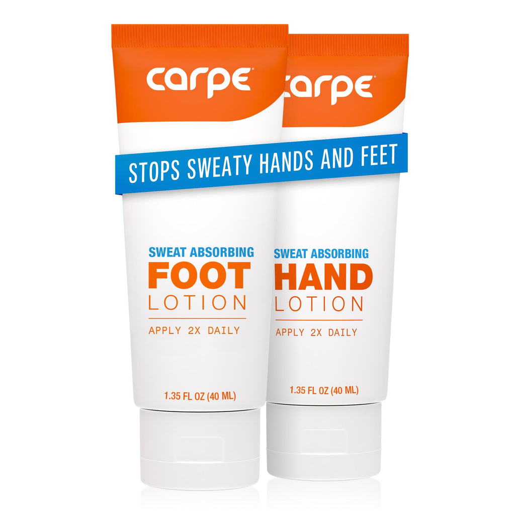 Carpe Sweat Absorbing Hand & Foot Lotion Bundle – OTC, Dermatologist-Recommended