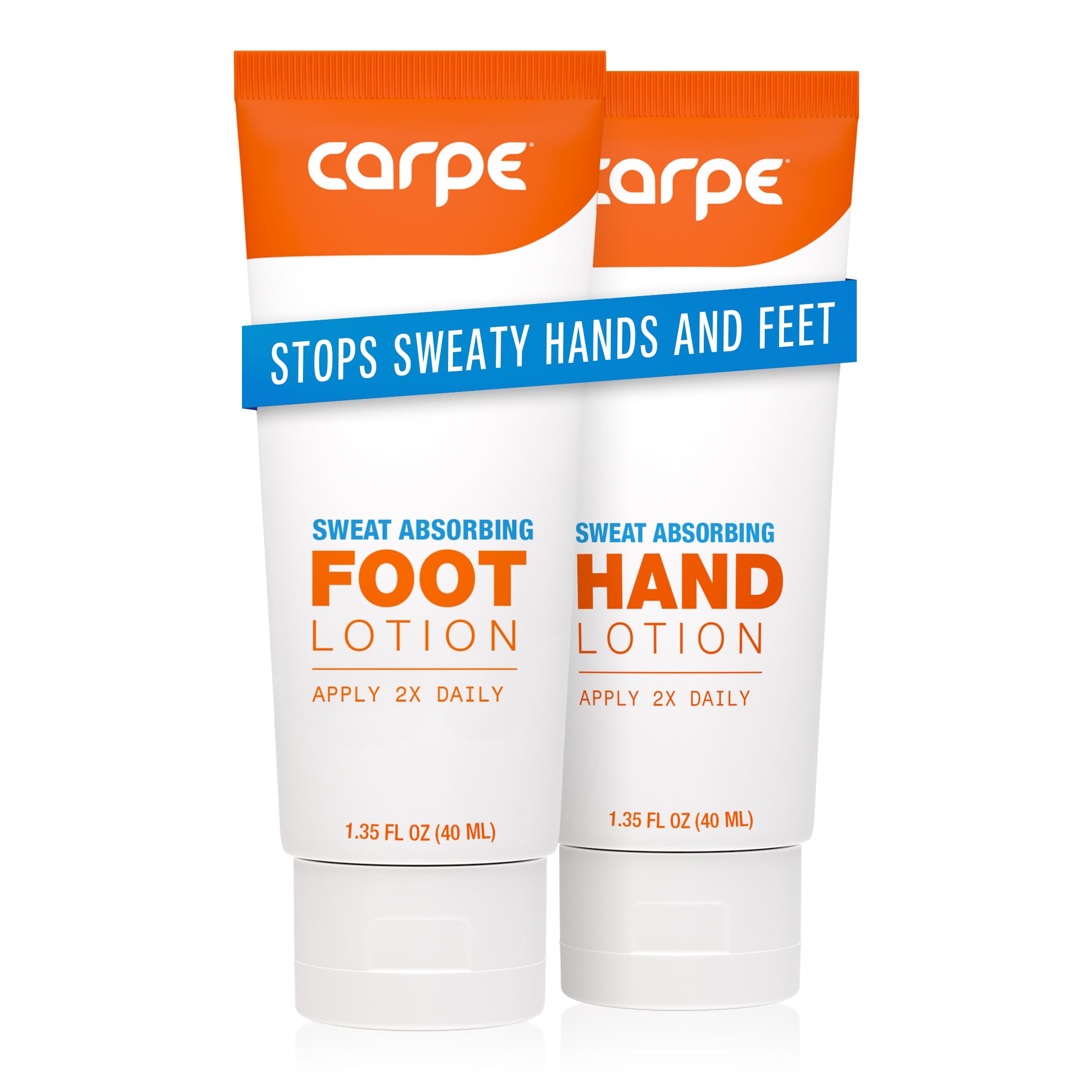 Carpe Sweat Absorbing Hand & Foot Lotion Bundle – OTC, Dermatologist-Recommended