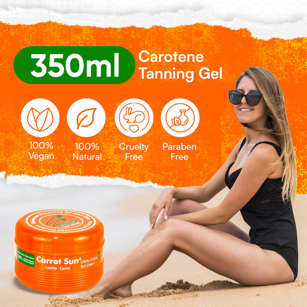 Carrot Sun Tanning Accelerator – 350ml Carotene Gel with Natural Carrot Oil | SPF0