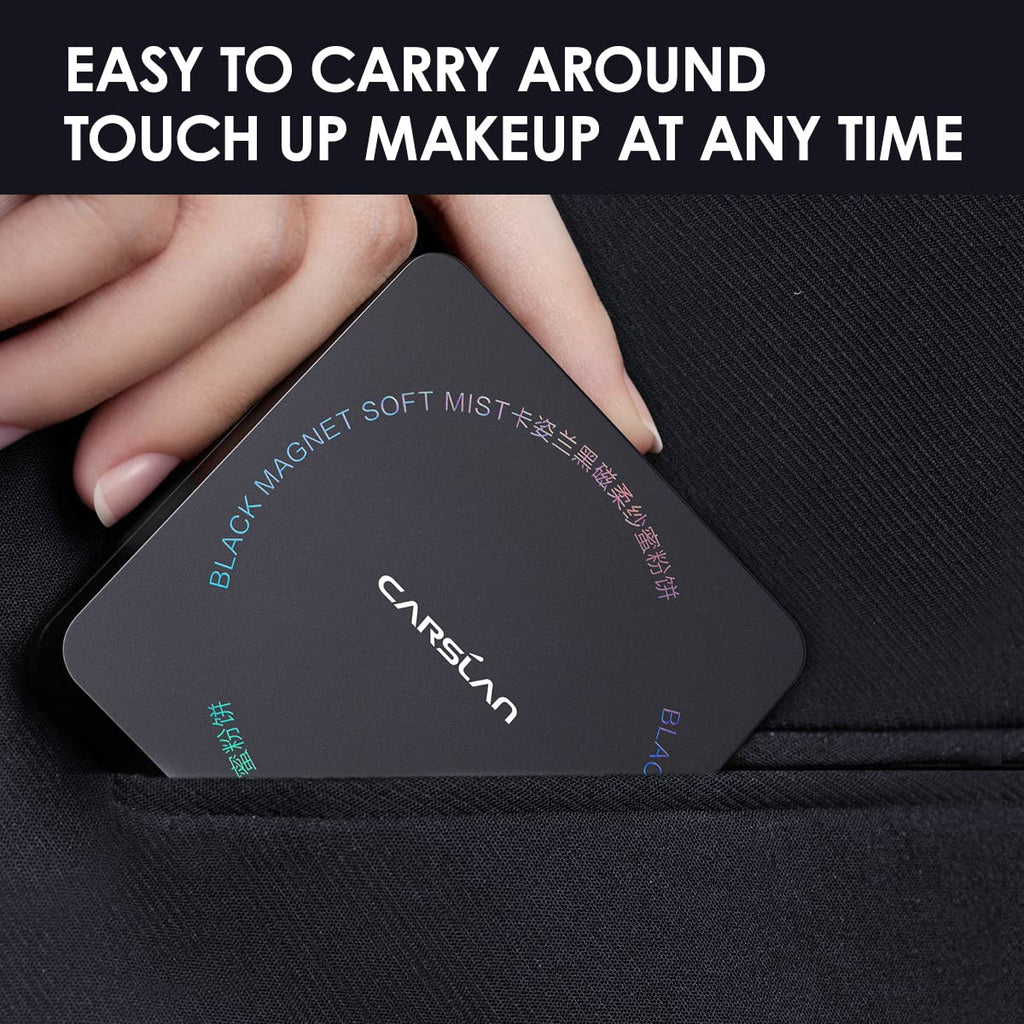 CARSLAN Waterproof Face Pressed Powder Compact | 24H Oil Control Translucent 01 (0.28oz)