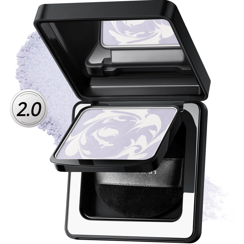 CARSLAN 2.0 Black Magnet Soft Focus Powder | 24H Oil Control, Waterproof Translucent Setting Powder, 0.28 oz, Shade 01 Blue Purple