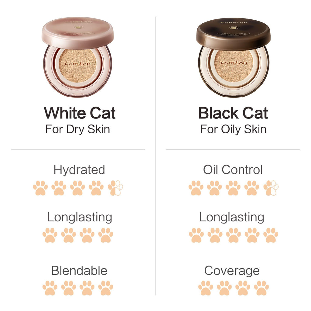 CARSLAN Lasting Air Cushion Foundation – Oil Control, Medium to Full Coverage, P01 Fair Pink (Refill Included)