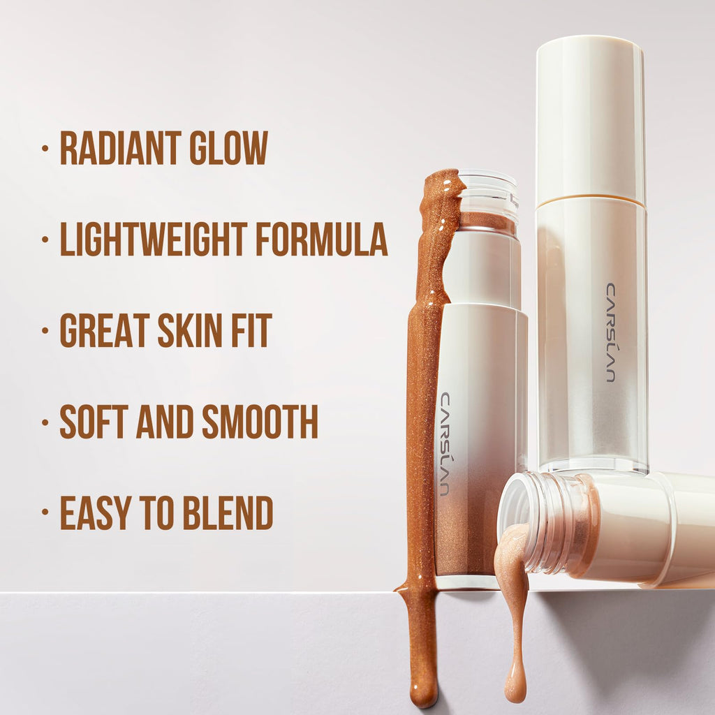 CARSLAN 3D Liquid Highlighter - Bronze Cold, Lightweight Dewy Glow