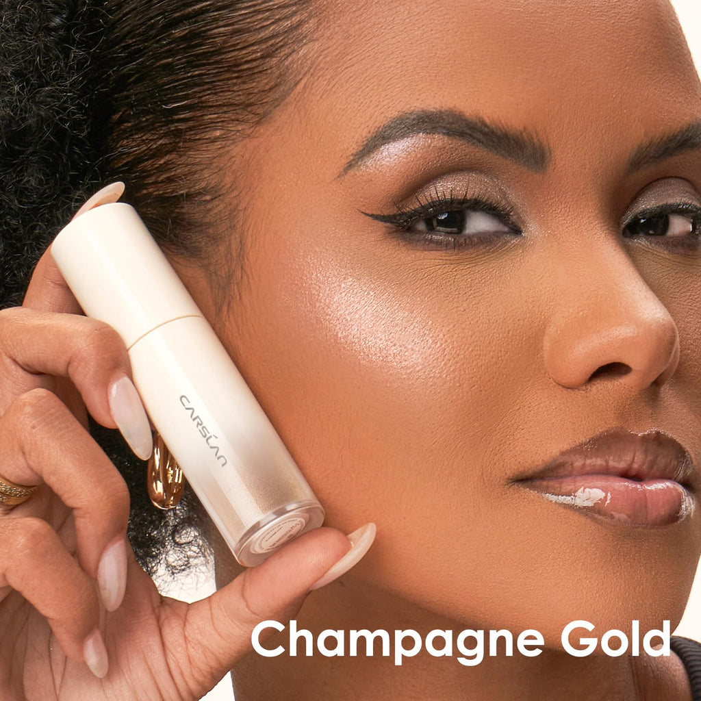 CARSLAN 3D Liquid Highlighter Champagne Gold – Dewy, Lightweight Glow Stick