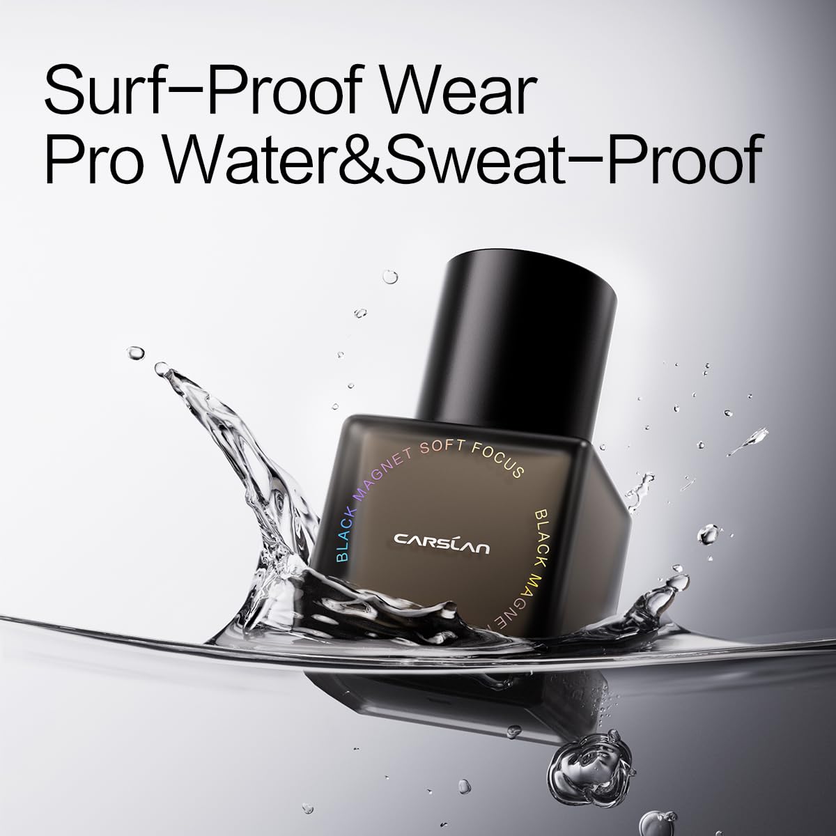 CARSLAN Black Magnet Liquid Foundation – 24H Matte Finish, Waterproof, Buildable Coverage | W01 Warm Beige | 30ml