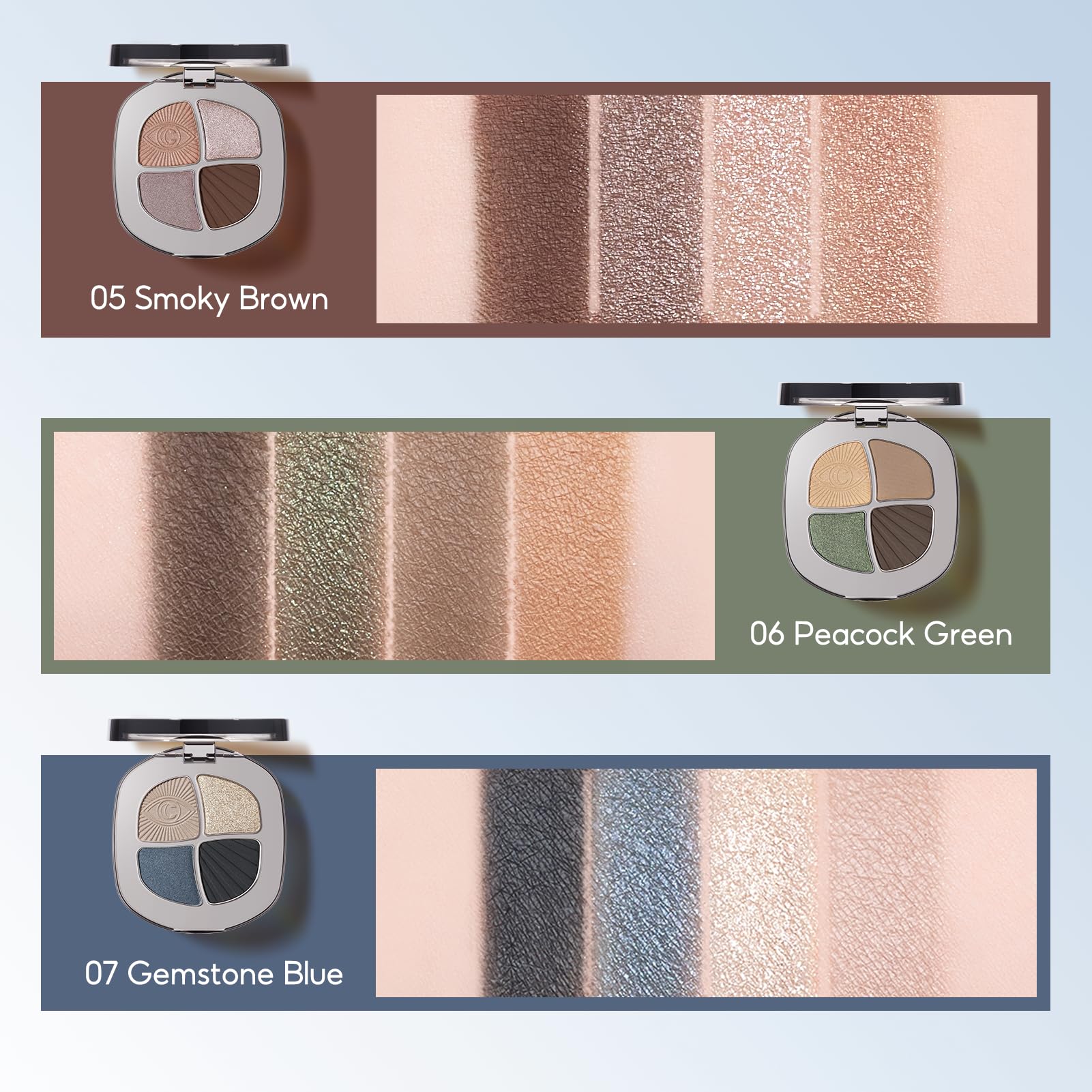CARSLAN Eyeshadow Palette – Smoky Brown (05) Matte & Shimmer Nude Shades for Daily Looks