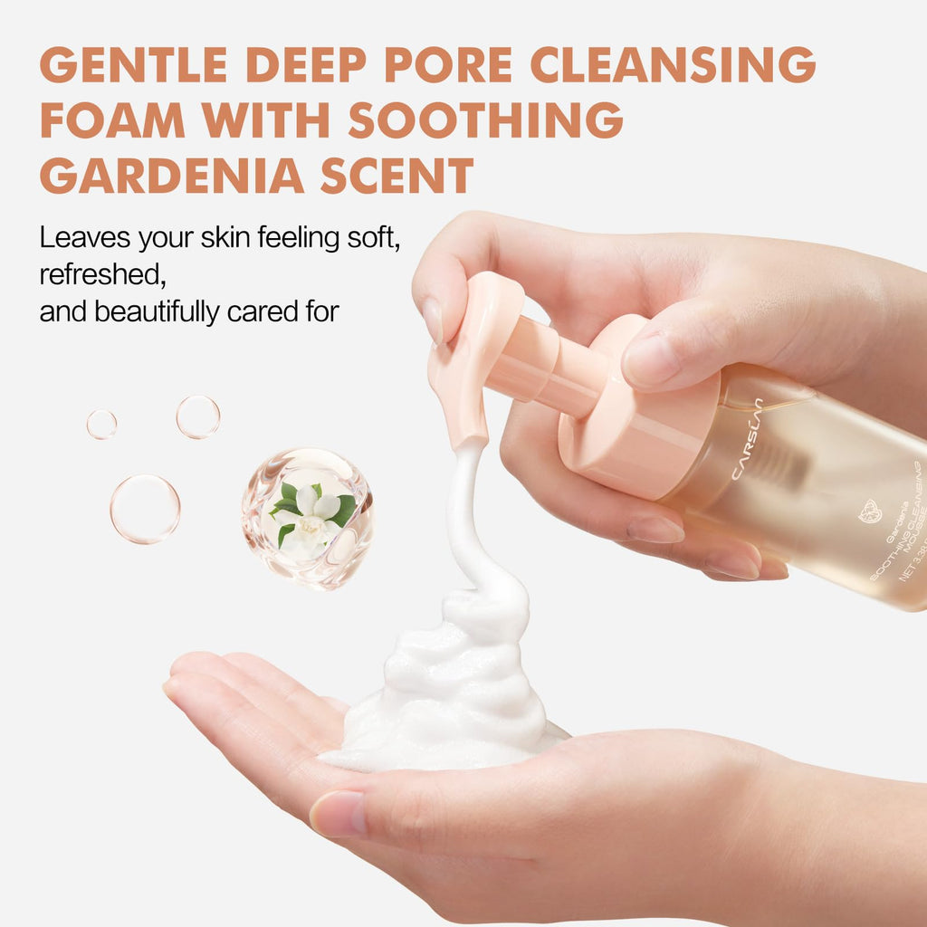 CARSLAN Face Wash – Gentle Hydrating Foaming Cleanser for All Skin Types | 1.69 Fl Oz