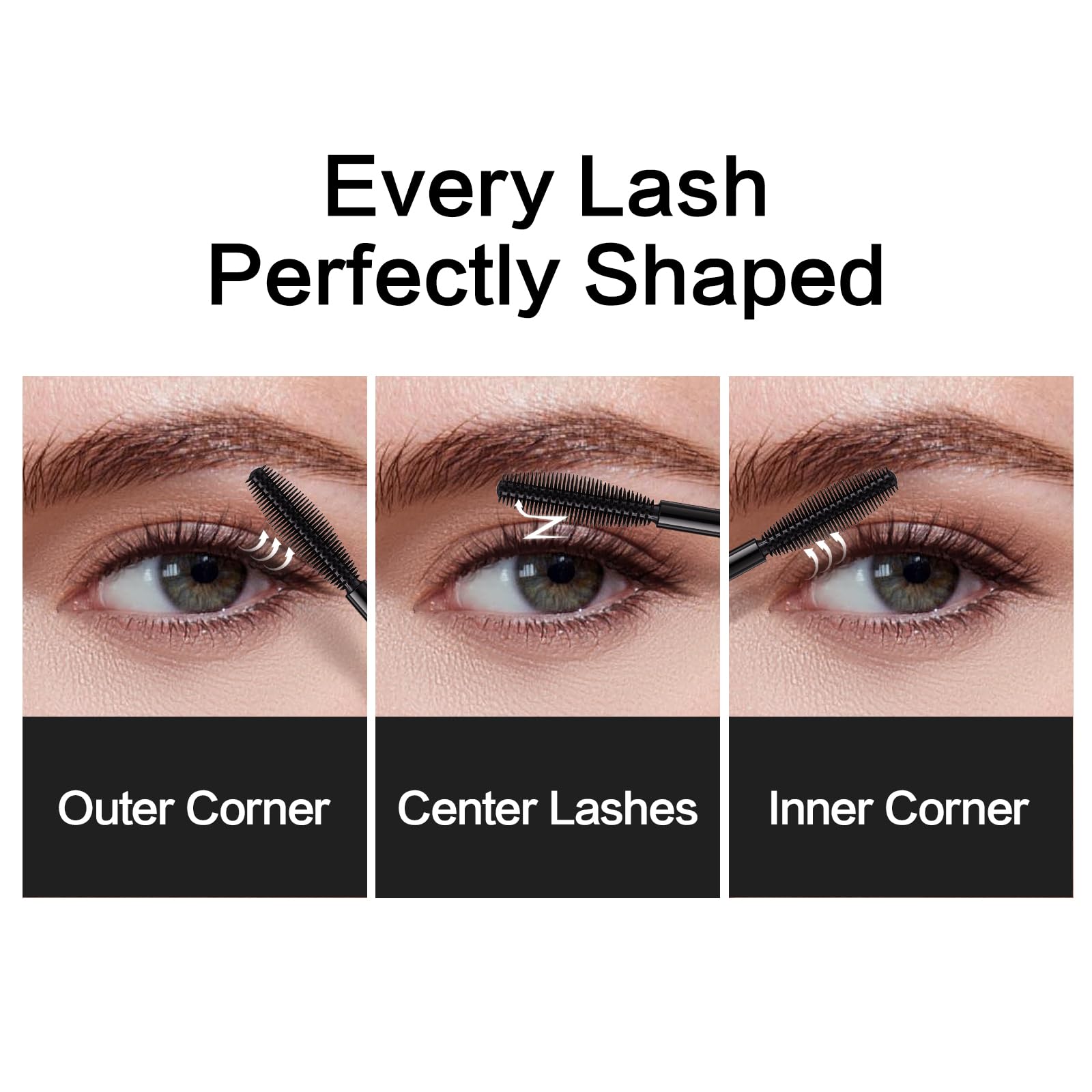 CARSLAN Light-Lengthening Mascara – Slim Silicone Brush, Smudge-Proof, Quick-Dry, Long Lasting Volume