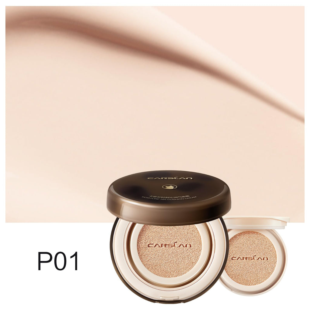 CARSLAN Lasting Air Cushion Foundation – Oil Control, Medium to Full Coverage, P01 Fair Pink (Refill Included)