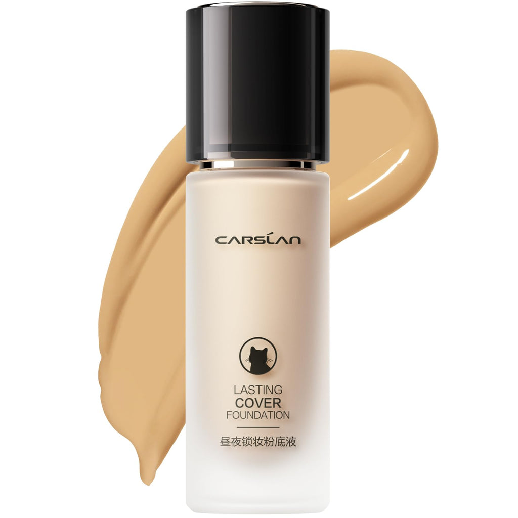 CARSLAN Lasting Cover Foundation | 24H Matte Full Coverage, Oil-Free, Waterproof N01