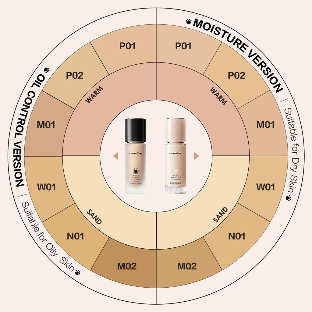 CARSLAN Lasting Cover Foundation | 24H Matte Full Coverage, Oil-Free, Waterproof (P02)