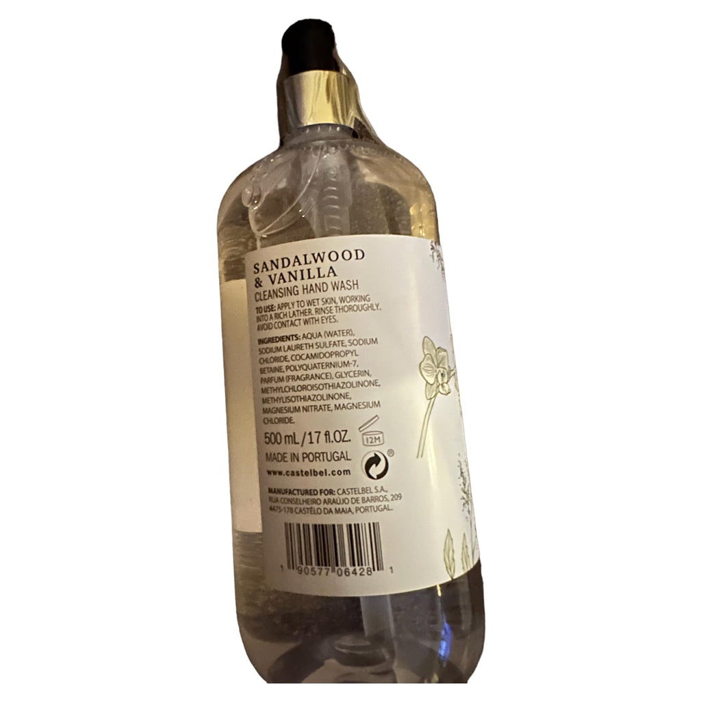 Castelbel Hand Wash Sandalwood Vanilla 17 fl oz – Luxurious Scented Hand Soap