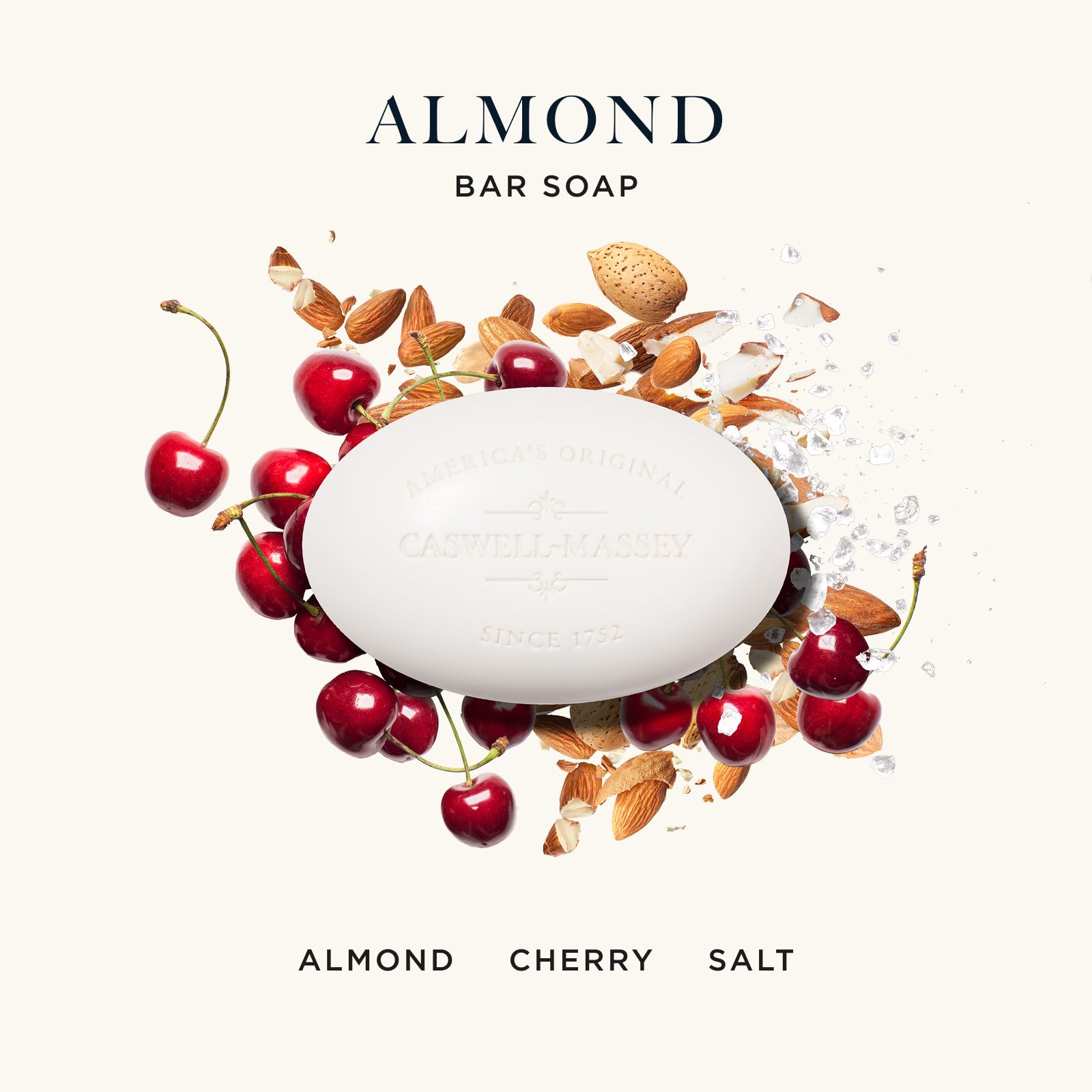 Caswell-Massey Almond Natural Bar Soap – Moisturizing, Triple-Milled, Made in USA, 5.8 oz