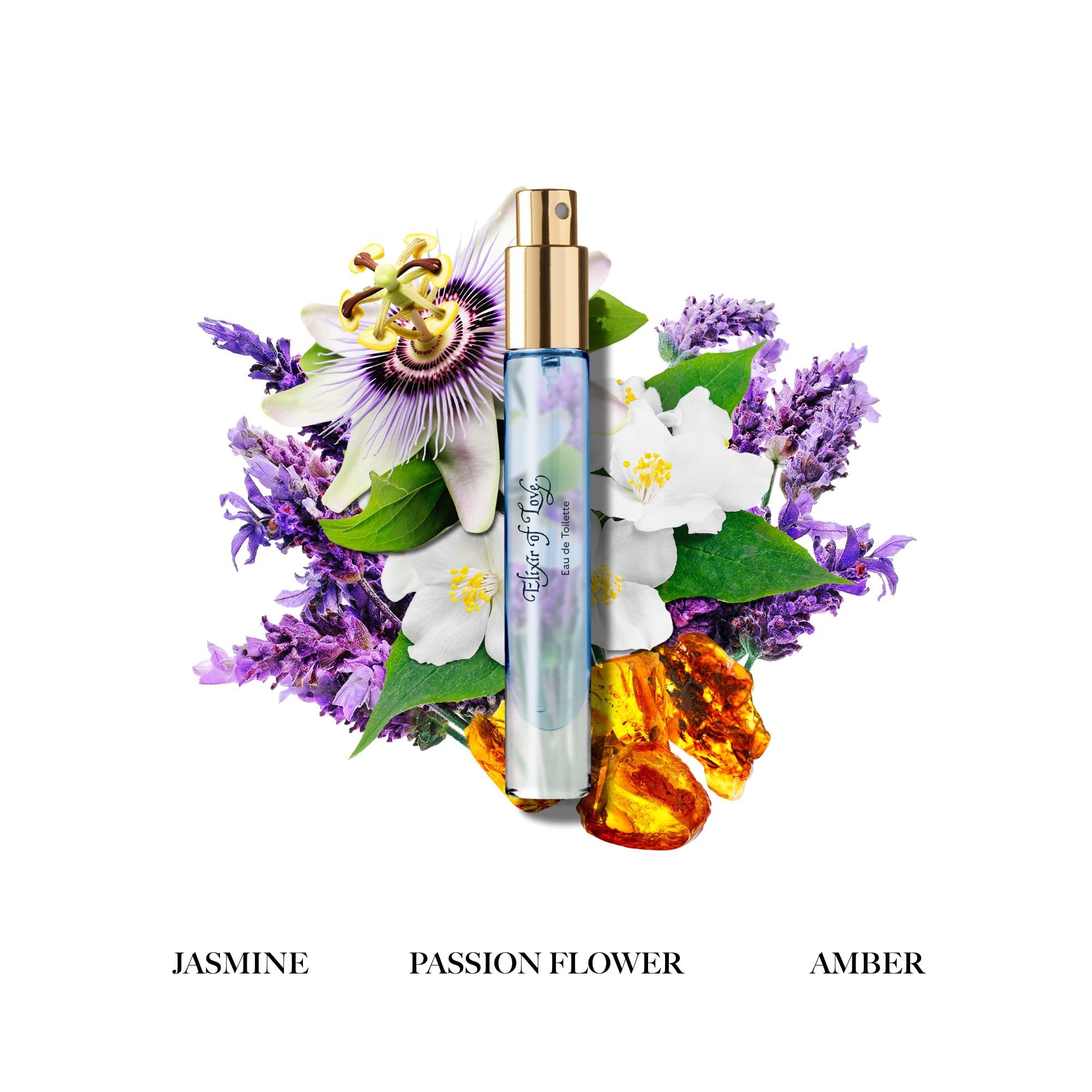 Caswell-Massey Elixir of Love Eau de Toilette Spray – Floral Lavender, Jasmine & Passionflower, 0.25 oz Travel Size