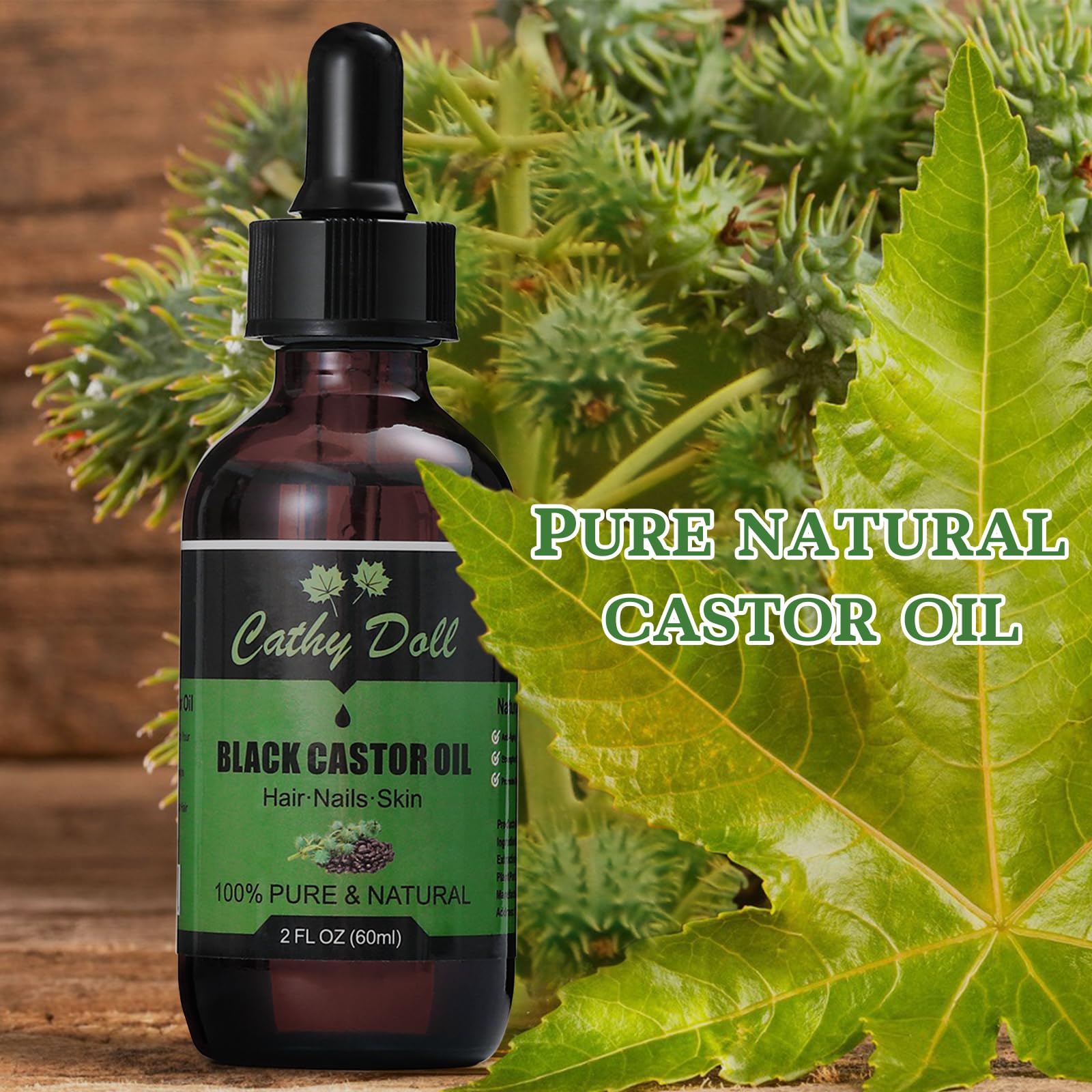 Cathy Doll Jamaican Black Castor Oil – 100% Pure Cold-Pressed Oil for Hair, Lashes & Brows | 2 oz