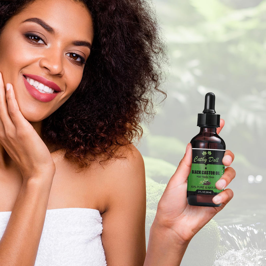 Cathy Doll Jamaican Black Castor Oil – 100% Pure Cold-Pressed Oil for Hair, Lashes & Brows | 2 oz