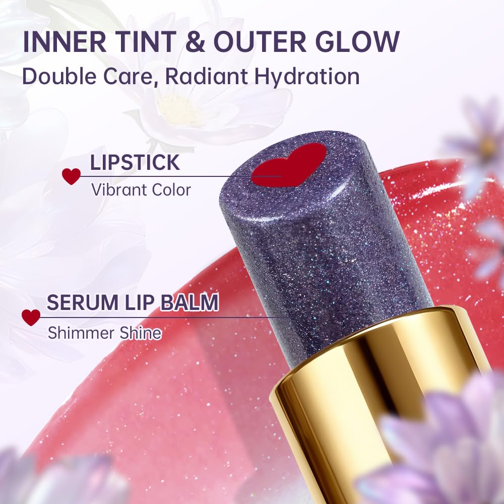Catkin Tinted Lip Balm with Colorful Serum Core — 2-in-1 Red Lip Gloss with Jojoba & Hyaluronic Acid
