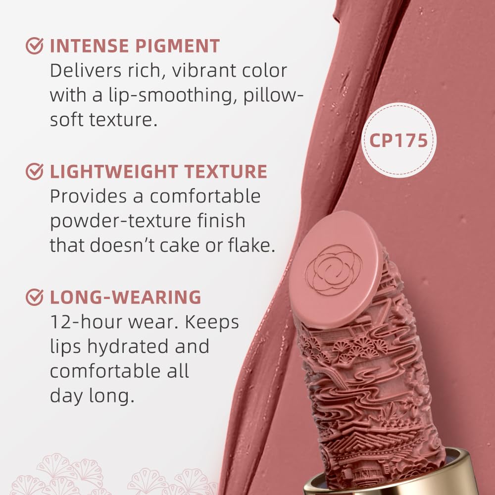 Catkin Semi-Matte Lipstick – Hydrating High-Impact Color with Vitamin E & Avocado Oil, Shade 175 | Long-Lasting Matte Finish