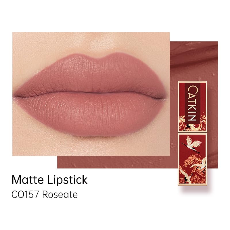 Catkin Moist Lipstick – Hydrating High-Impact Color, Vitamin E & Avocado Oil, Matte Finish (2pcs Set 01)
