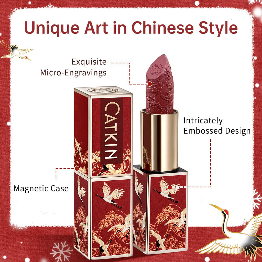 Catkin Semi-Matte Lipstick – Hydrating Color with Vitamin E & Avocado Oil