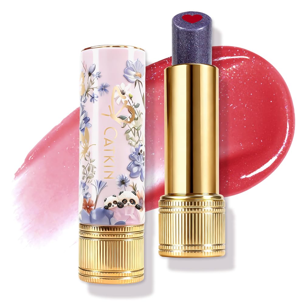 Catkin Tinted Lip Balm with Colorful Serum Core — 2-in-1 Red Lip Gloss with Jojoba & Hyaluronic Acid