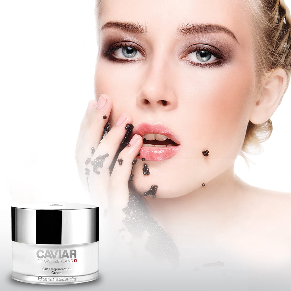 Caviar Face Moisturizer Regenerate Cream – Anti-Aging with Hyaluronic Acid & Resveratrol | 1.6 oz | Caviar of Switzerland