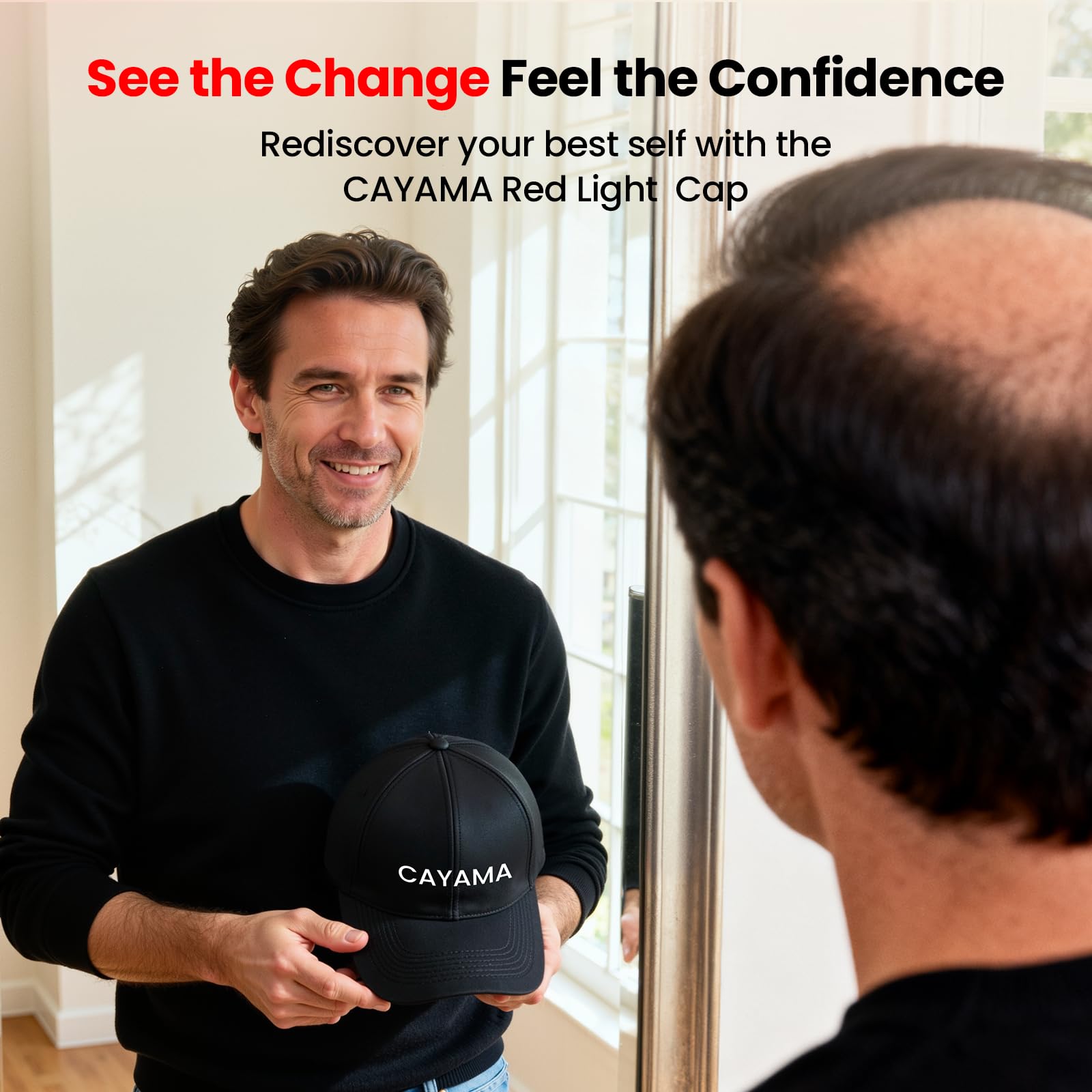 CAYAMA Red Light Hair Growth Cap – At-Home Scalp Therapy, Adjustable Fit & Remote Control