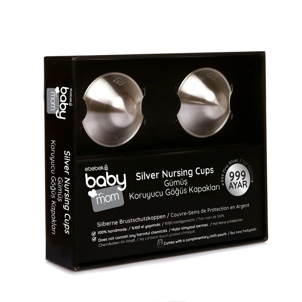 ebebek baby mom 2-Pack 999 Sterling Silver Nipple Shield Cover/Nipple Cups