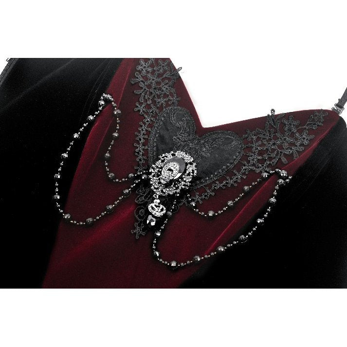 Dark in Love Morrigan Velvet & Lace Chain-Detail Top