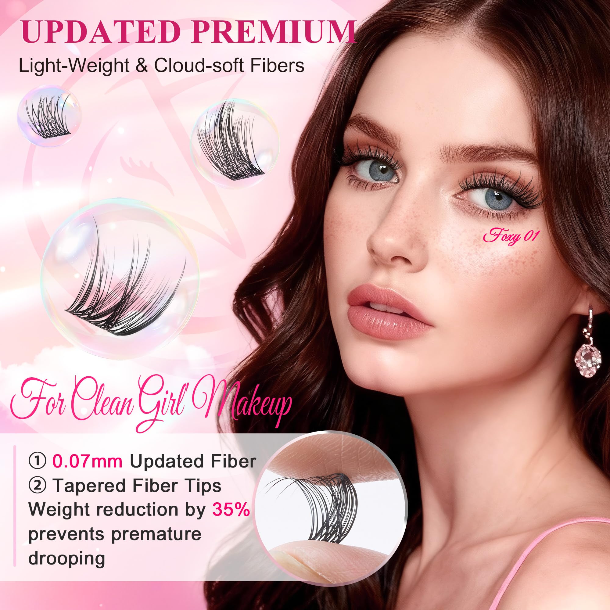 CCODDY Lash Clusters Kit 536PCS – Wispy Natural D-Curl Lashes for DIY At-Home Extensions