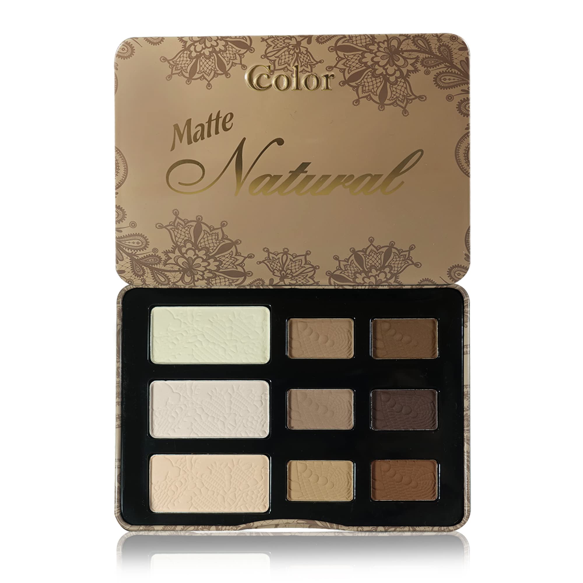 Ccolor Cosmetics - Matte Natural 9-Color Eyeshadow Palette | Neutral Matte Finish, Long-Wearing Pigment