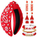 CEALXHENY Football Headbands, Earrings & Bracelets – Red Spirit Accessories